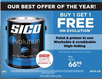RONA Sico paint & primer in one washable & scrubbable high-hiding offer