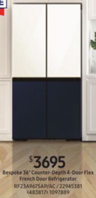 RONA Samsung bespoke 36" counter-depth 4-door flex french door refrigerator offer