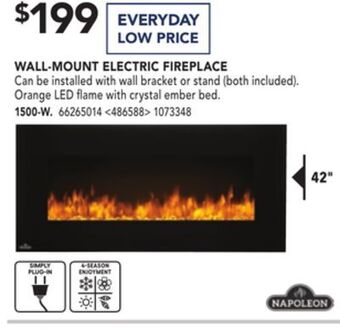 RONA Napoleon wall-mount electric fireplace 42" offer