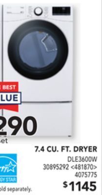 RONA Lg 7.4 cu. ft. dryer offer