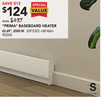 RONA Stelpro "prima" baseboard heater offer