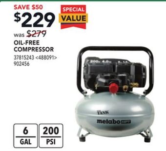 RONA Metabo hpt oil-free compressor offer