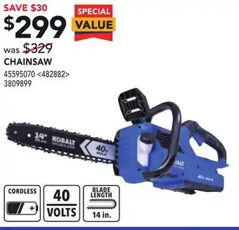 RONA Kobalt chainsaw offer