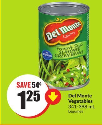 Chalo FreshCo Del monte vegetables 341-398 ml offer