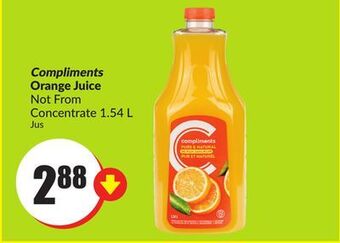 Chalo FreshCo Compliments orange juice not from concentrate 1.54 l offer