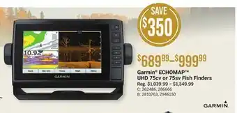 Bass Pro Garmin® echomap uhd 75cv or 75sv fish finders offer