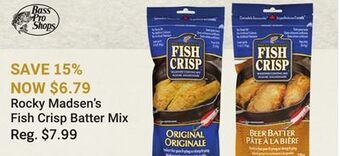 Bass Pro Rocky madsen's fish crisp batter mix offer