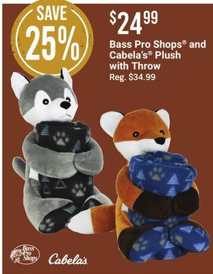 Bass Pro Bass pro shops® and cabela's® plush with throw offer