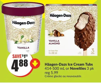 FreshCo Häagen-dazs ice cream tubs or novelties offer