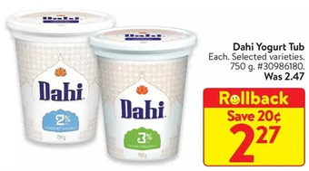 Walmart Dahi yogurt tub offer
