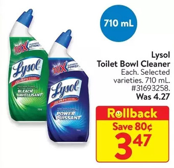 Walmart Lysol toilet bowl cleaner offer