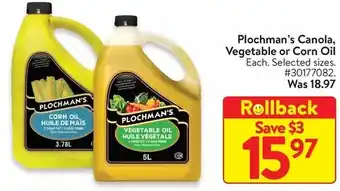 Walmart Plochman's canola, vegetable or corn oil offer