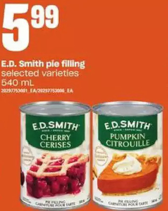 Loblaws E.d. smith pie filling offer