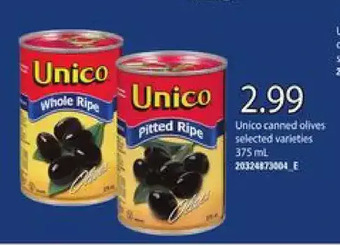 Loblaws Unico canned olives offer