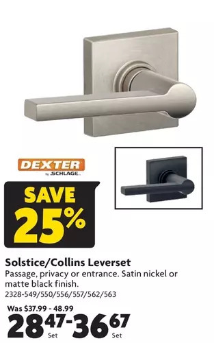 Home Hardware Solstice/collins leverset offer