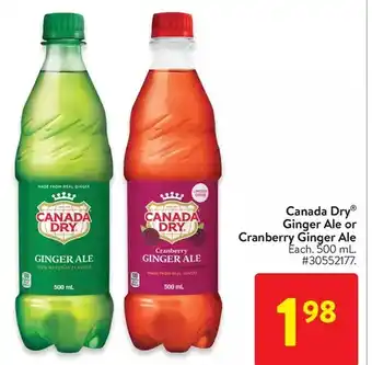 Walmart Canada dry ginger ale or cranberry ginger ale offer
