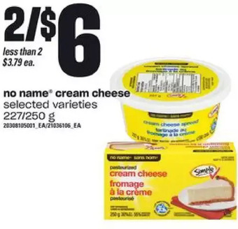 Zehrs Markets No name cream cheese offer