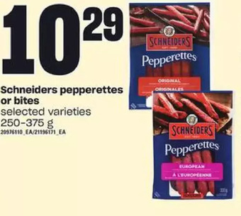 Independent Grocer Schneiders pepperettes or bites offer