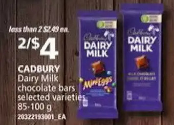 Independent Grocer Cadbury dairy milk chocolate bars offer