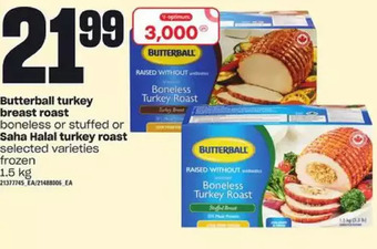 Independent Grocer Butterball turkey breast roast or saha halal turkey roast offer