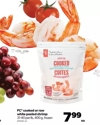 Real Canadian Superstore Pc cooked or raw white peeled shrimp offer