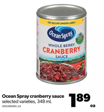 Real Canadian Superstore Ocean spray cranberry sauce offer