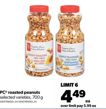 Real Canadian Superstore Pc roasted peanuts offer