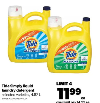 Real Canadian Superstore Tide simply liquid laundry detergent offer