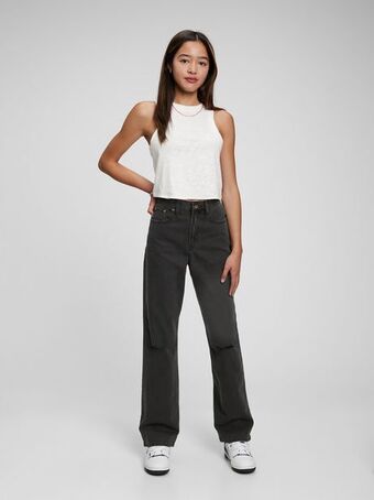 Teen sky-high '90s loose jeans with washwell