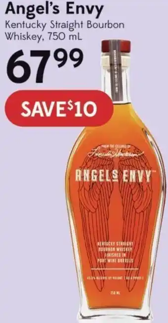 Sobeys Liquor Angel's Envy Kentucky Straight Bourbon Whiskey, 750ml offer