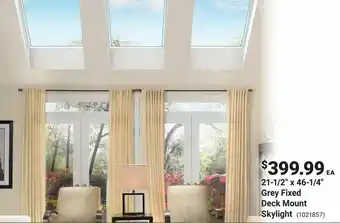 Kent 21-1/2" x 46-1/4" Grey Fixed Deck Mount Skylight offer