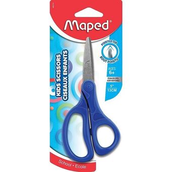 Staples Maped essentials kids scissors, 5 inch blades, pointed, ambidextrous handle offer