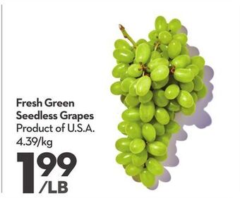Longo's Fresh green seedless grapes offer