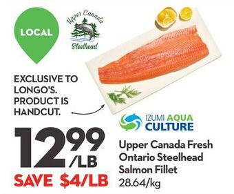 Longo's Upper canada fresh ontario steelhead salmon fillet offer