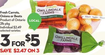 Longo's Fresh carrots, onions or beets offer