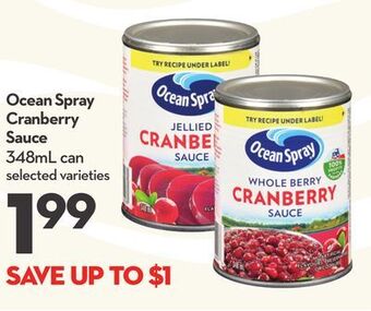 Longo's Ocean spray cranberry sauce offer