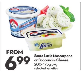 Longo's Santa lucia mascarpone or bocconcini cheese offer