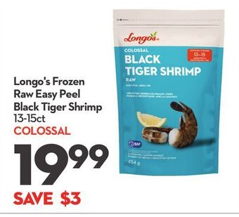Longo's Longo's frozen raw easy peel black tiger shrimp offer