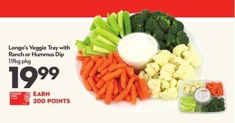 Longo's Longo's veggie tray with ranch or hummus dip offer