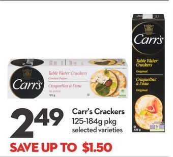 Longo's Carr's crackers offer