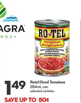 Longo's Rotel diced tomatoes offer