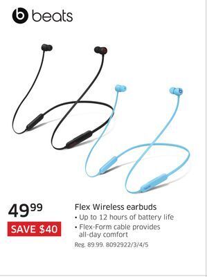 The Source Beats flex wireless earbuds offer
