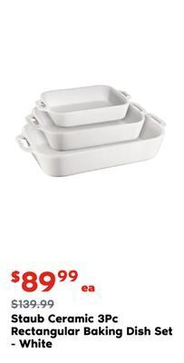 Real Canadian Superstore Staub ceramic 3pc rectangular baking dish set - white offer