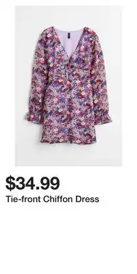 H&M Tie-front chiffon dress offer
