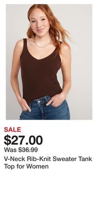 Old Navy V-neck rib-knit sweater tank top for women offer