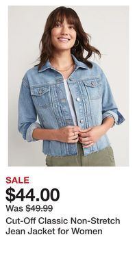 Old Navy Cut-off classic non-stretch jean jacket for women offer