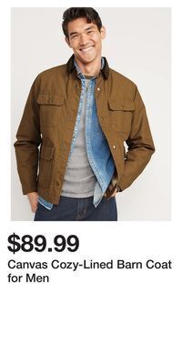 Old Navy Canvas cozy-lined barn coat for men offer