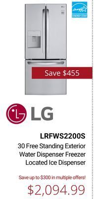 Canadian Appliance Source Lg 30 free standing exterior water dispenser freezer located ice dispenser offer