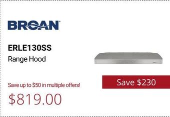 Canadian Appliance Source Broan range hood offer