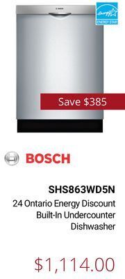 Canadian Appliance Source Bosch 24 ontario energy discount built-in undercounter dishwasher offer